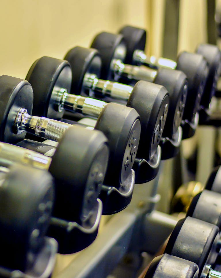 Free weights at the Kingsbury gym