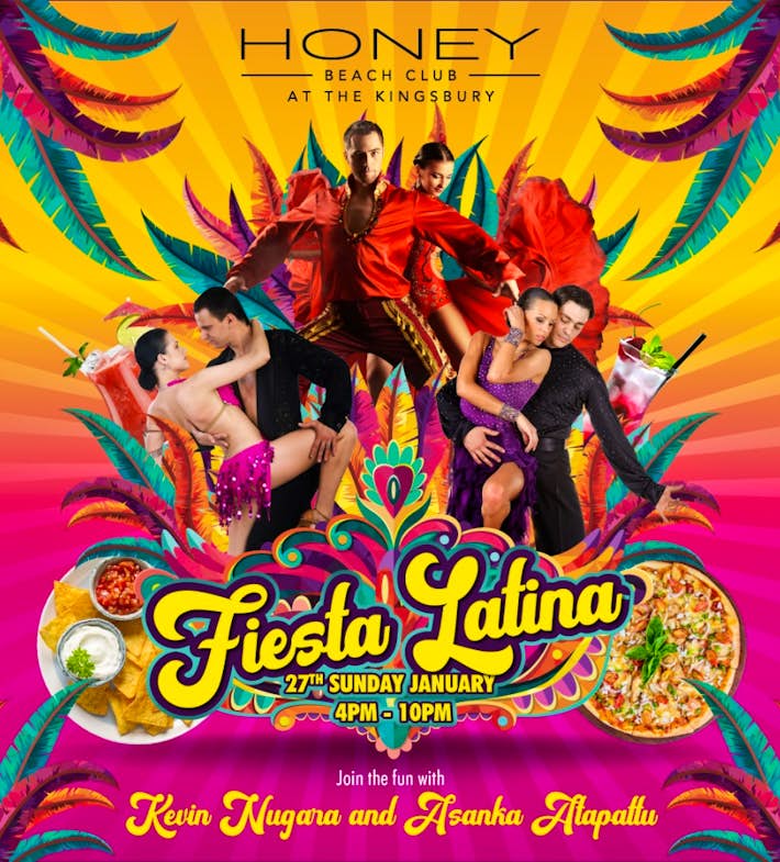 Poster for Fiesta Latina at The Kingsbury Hotel