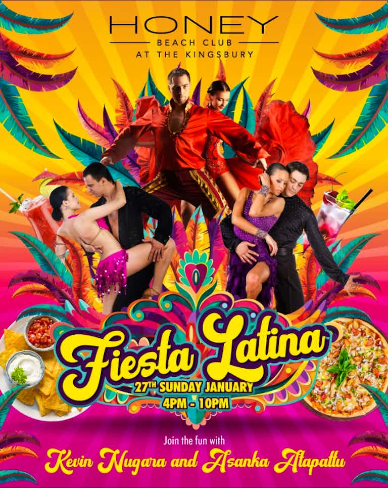 Poster for Fiesta Latina at The Kingsbury Hotel