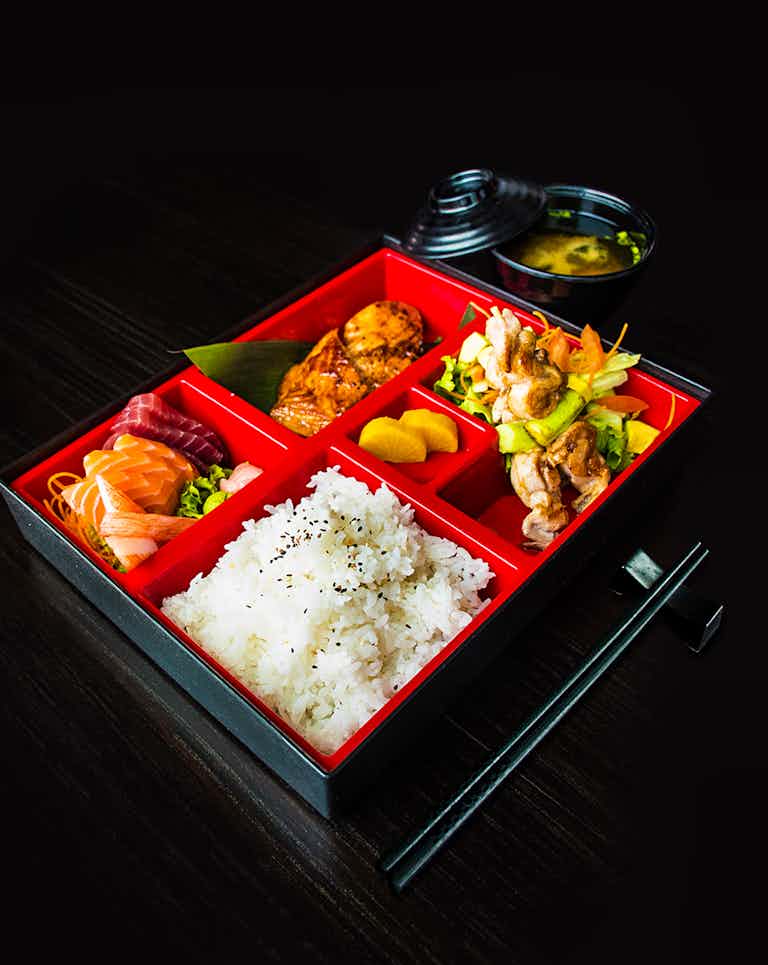 Sushi in a Japanese Bento set at The Kingsbury Hotel
