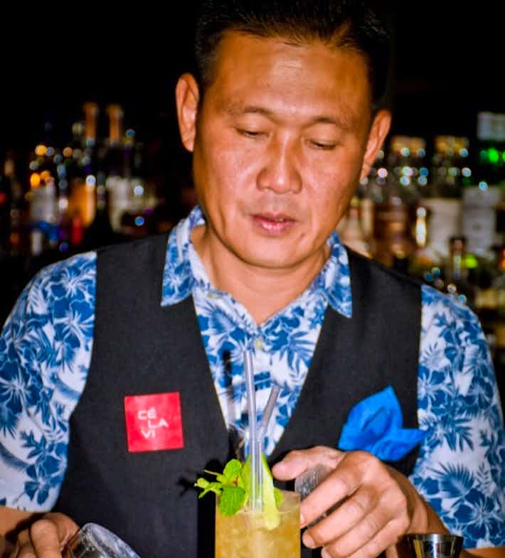 Bartender preparing a cocktail at The Kingsbury Hotel