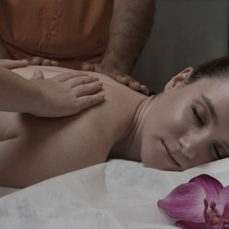 Lady getting massaged at The Kingsbury Hotel Spa