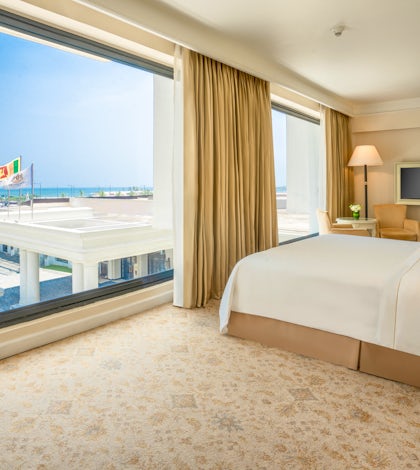View of a luxury room with ocean views at The Kingsbury Hotel