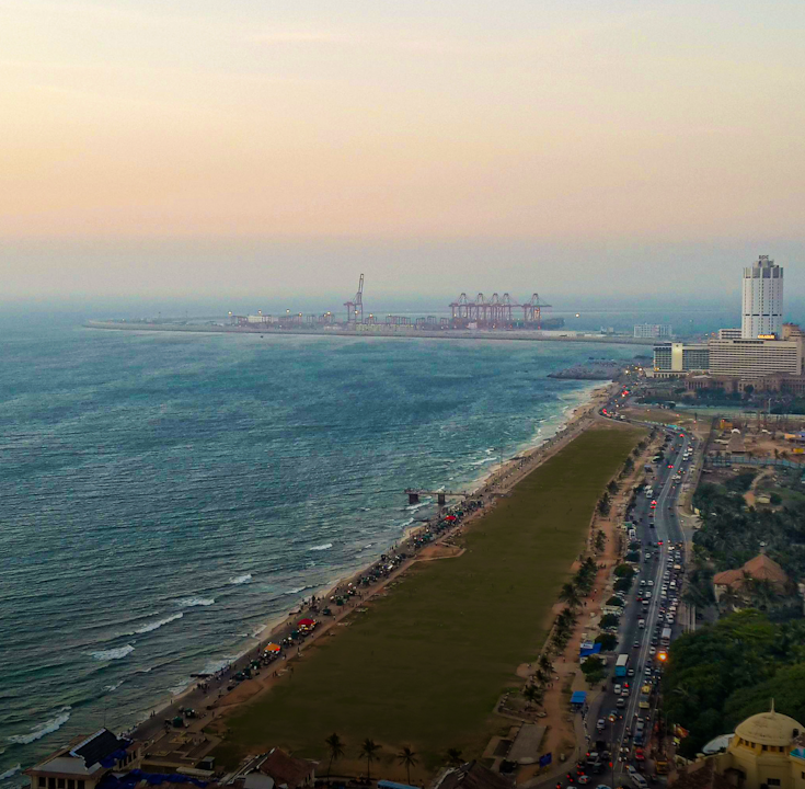Aerial view of Gallface Colombo